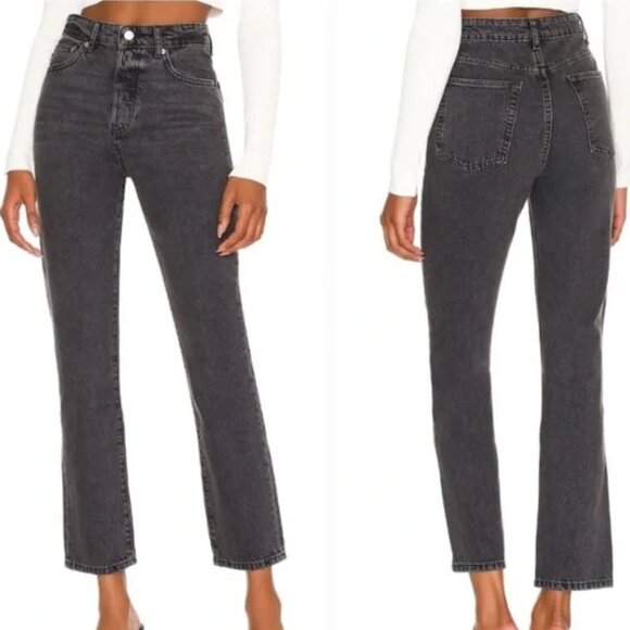 Lovers + Friends Denim - LOVERS + FRIENDS Reece High Rise Slim Straight Button Fly Black Jeans size 30